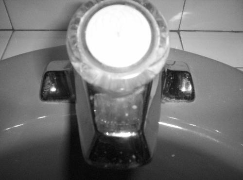 faucet - Faucet, in black and white.