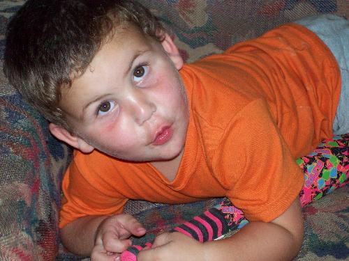 just being a kid - this is my son just around the house being silly. he loves to be silly.