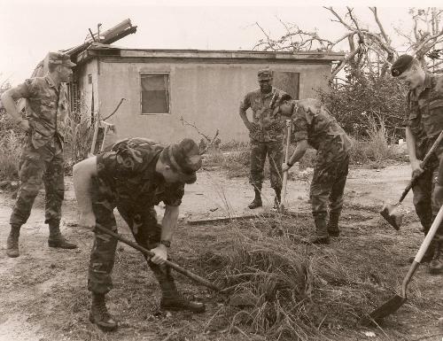 Hurricane Andrew - That's Your's Truly in the Beret. Hurricane Andrew - That's Your's Truly in the Beret.