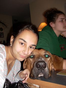 Tucker - This is a photo of me and my best friend Jaci's dog Tucker... Hes a big mush... the gentle giant types