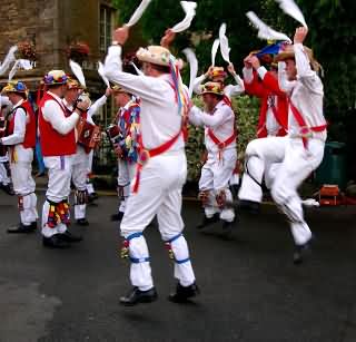 Morris Dancers - Morris men dancing somewhere in England. Bless em!
