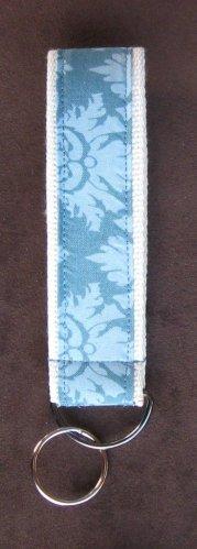 6" Key fob in Blue Baroque - The strap hangs on my wrist so i don&#039;t have to worry about losing my keys. They come in pretty fabrics too and because they are so big, I can find them easy in my purse. They come in cheetah print, paisley, spring daisies and different baroque stiles.