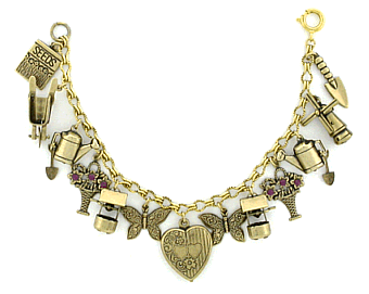 charm bracelet - gold charm bracelet