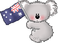 koala with Australian flag - Koala with Australian flag, clipart