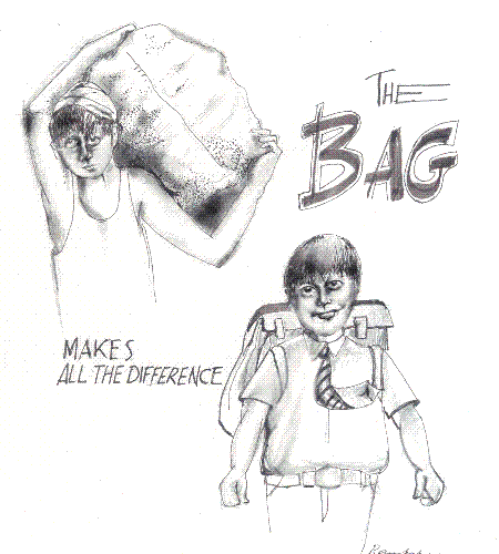 The Bag - A wash drawing depicting the child labour