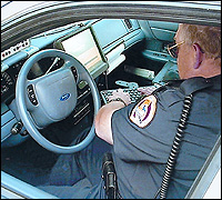 Police computer - A computer inside a police car.