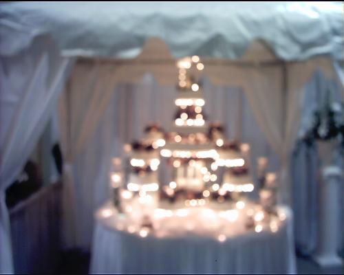 Cake Display - This was a cake display I saw when attending wedding shows. I did not rent one like this, but I love the lights.