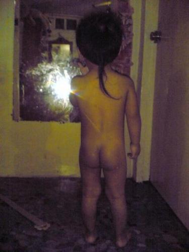 rat tail - rat tail of my son. i didnt cut it since birth