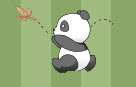 Panda Chase~! - Panda chasing a butterfly.