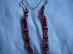 aloha earrings - These are earrings I made using seed beads on a bead loom.