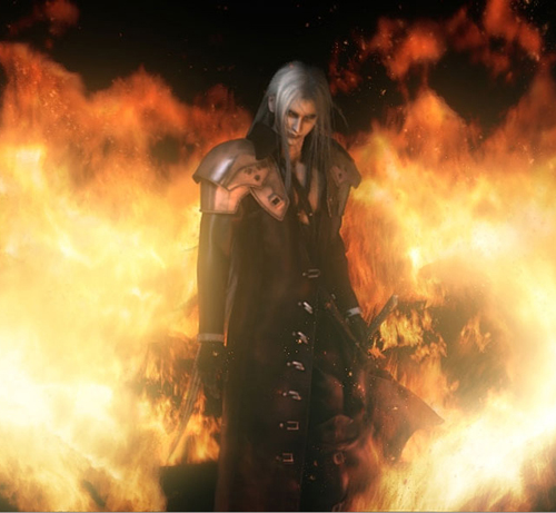 Sephiroth - Sephiroth engulfed unscathed in the flames of chaos.