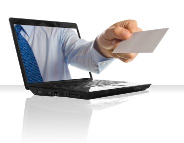 Referrals? - Person&#039;s hand shooting out of a laptop screen =P