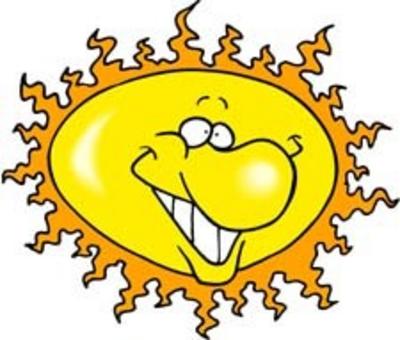 The Sun - A clip art image of the sun smiling.