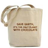 Only Planet With Chocolate - canvas bag with message