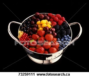 Fresh Fruit - Assorted soft fruit in colander