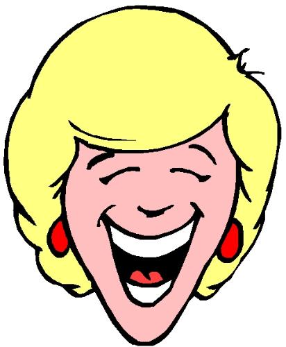 Laughing woman - a laughing women with yellow hair