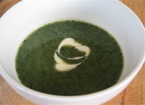 Stinging nettle soup - stinging nettles in a soup