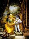 Trying to bind the lord - The Krishna is always very naughty in his childhood times,So Krishna's step mother yasodha once she was tring to bind him by rope but unable to do so. She tried with another rope to bind him,but lack length she was unable to do so.Once again she brought another rope and knot with the existing one so that she can bind him this time,But,she lost in the game. She tried as many times with the same producedure to make him bind but she lost in the game again and again. She got very tired and Krishna saw his mother tiredness and finally he let his mother bind him.  So here he domonstrated that no one in this world can bind him untill and unless he desired to do so.