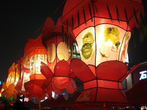 lantern - beautiful chinese lantern! The chinese cabbage in the right most lantern wishes everyone making a fortune in this new year.
