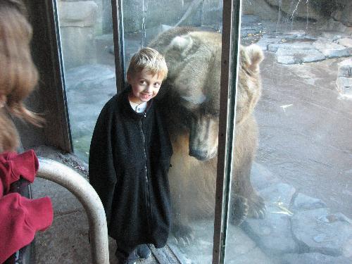 Hunter and his new friend. - This bear really liked hunter.