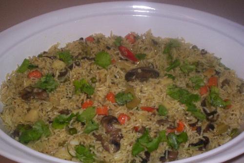 Indian musroom fried Rice - This is an Indian style made mushroom fried rice with extra oil but very very tasty with less spice..!