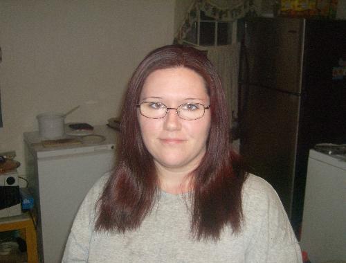 Burgandy Hair - Me with burgandy hair. The color doesn't show that well in the pic.