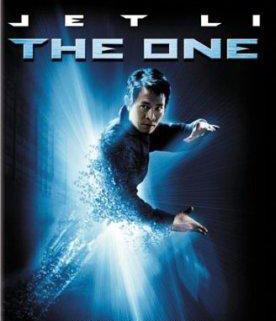 The One - Movie by Jet Li about travelling between realms of different versions of the same person in the same world.