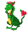 Green Dragon with Heart on His Tail.. - I love dragons and though they were considered monsters, Hollywood glamorized them and made them loveable