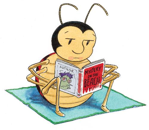 Reading Bug - A bug is reading a book.