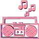 Pink boombox - I like music remember the old boomboxes