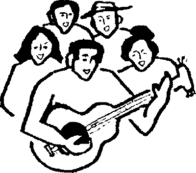 Singing a song - Few people are singing a song.