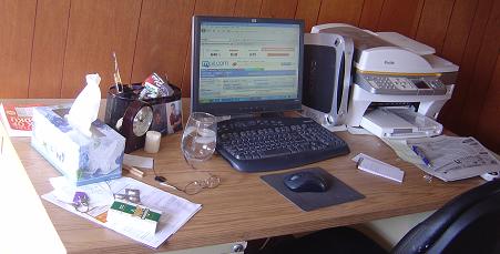 Here is my desk! - It's a bit more organized than it usually is but very dusty! Here is my desk! - It's a bit more organized than it usually is but very dusty!