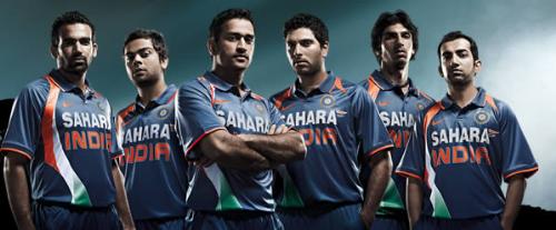 Indian team!! - Indian cricket team got a new dress in a darker shade of BLUE for one-day internationals in Mumbai.