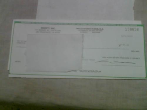 Adbrite Check Proof - This is my first adbrite check of $100.