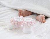 Baby - Babies feet with booties bythem