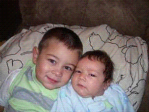 Jorden and Alejandro - Jorden is 3 1/2 and Alejandro is 16 months now. This picture was when they were a little younger.