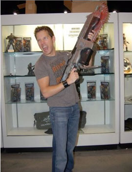 Cliffy B showing off Lancer - Cliffy B with the Amazon Lancer replica