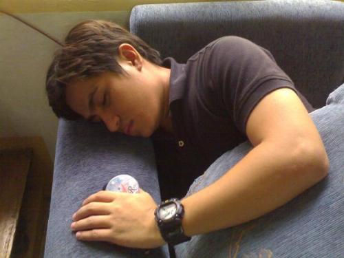 sleeping again - my friend was caught by the amera sleeping again. he must be tired from work, hehehe