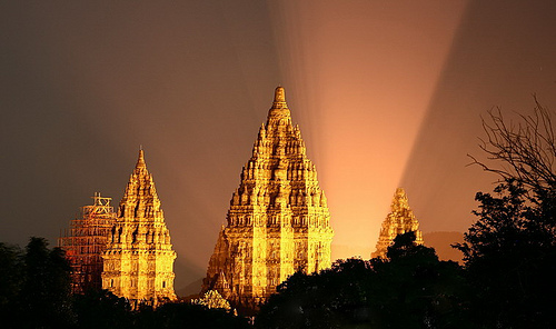 The exotic Prambanan temple - The Prambanan temple at night