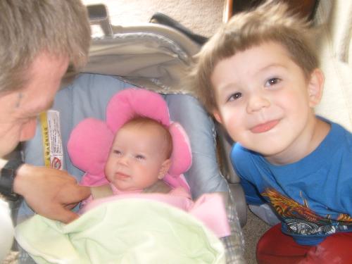 grandbabies charlotte and big bro peirson - char and peirson