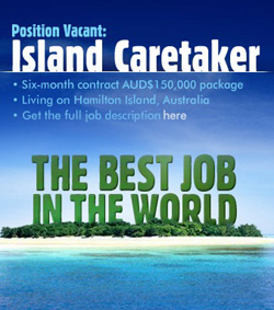 The island caretaker of the Great Barrier Reef - This is the official logo for this international search for the island caretaker of the Great Barrier Reef - the best job in the world.