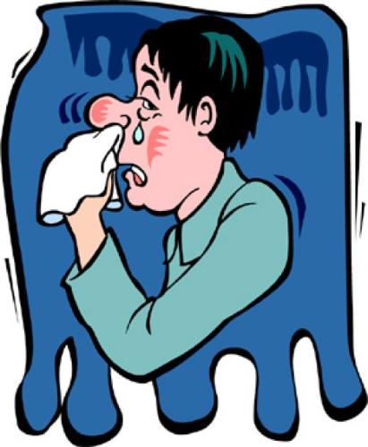 The common cold - The common cold, which has settled into the eyes, along with the runny nose 