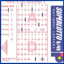 Super Lotto Ticket - Sample of Super Lotto Ticket.