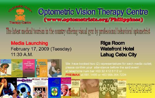 Optometric Vsion Center in the Philippines - Optometric Vision Therapy center in Cebu