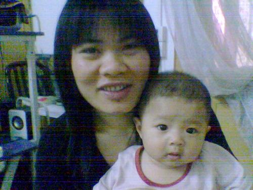my nephew and me  - This photo was taken 8 months age when my nephew was 8 months old .We took it at home .I like it very much .