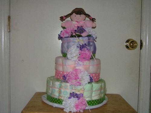 diaper cake - diaper cake i made for my sis