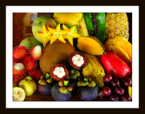 How often do you eat fruits daily? - fruits are good to our human body. this picture contains many kinds of tropical fruits.