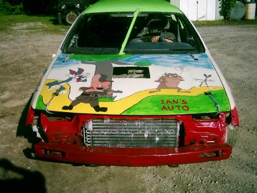 Derby car - This is a car my brother decorated for the demelition derby Derby car - This is a car my brother decorated for the demelition derby