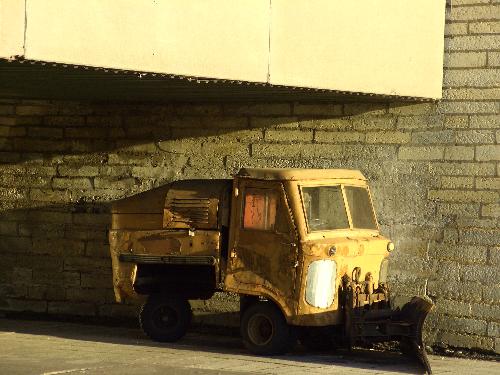 Track in Tallin  - This is a photo of a funny looking vehicle my brother captured in Tallin, Estonia