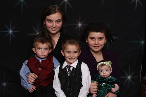 All the Babies - Lilly, Cheye, louis, Josh, and Faith. Faiths first Family picture.